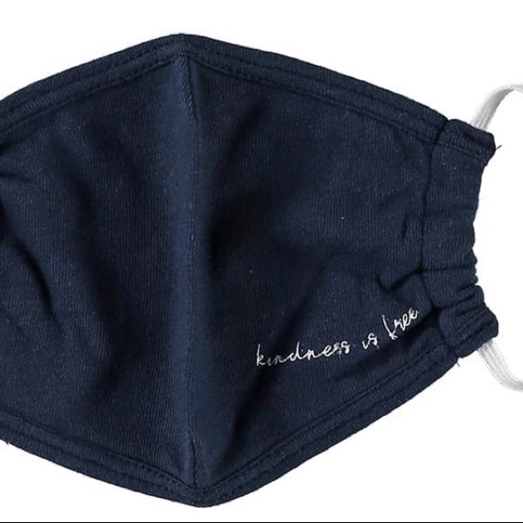 new SOTM ☮︎︎ Reversible Kindness is Free Elastic Strap Face Mask ☮︎︎ Navy Blue - Picture 4 of 8